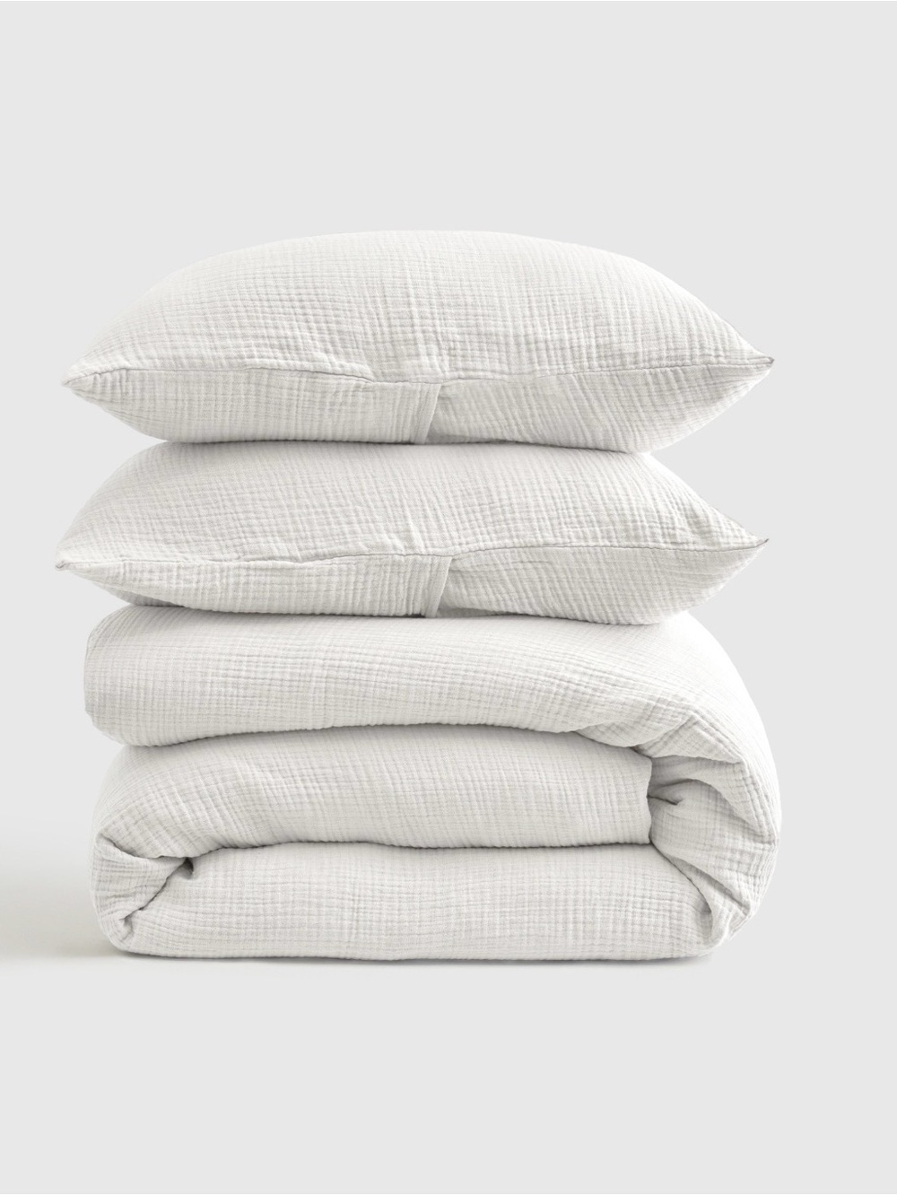 NEW QUINCE Organic Cotton Gauze Duvet Cover 3pc SET WHITE $170 WITH SHAMS